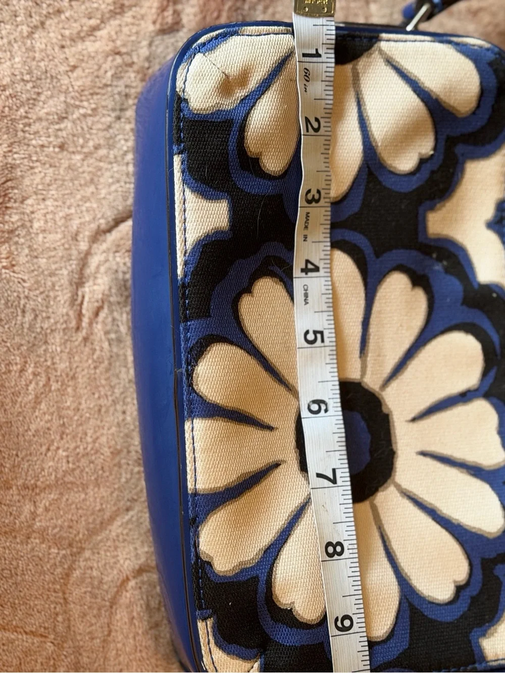 Coach Blue and White Floral Crossbody Bag